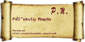 Páskuly Magda névjegykártya